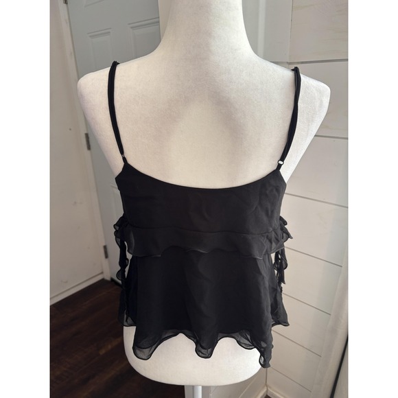 Wilfred Shirt Womens Small Black Ruffle Chiffon Y2K Babydoll Whimsigoth Grunge - Picture 3 of 7